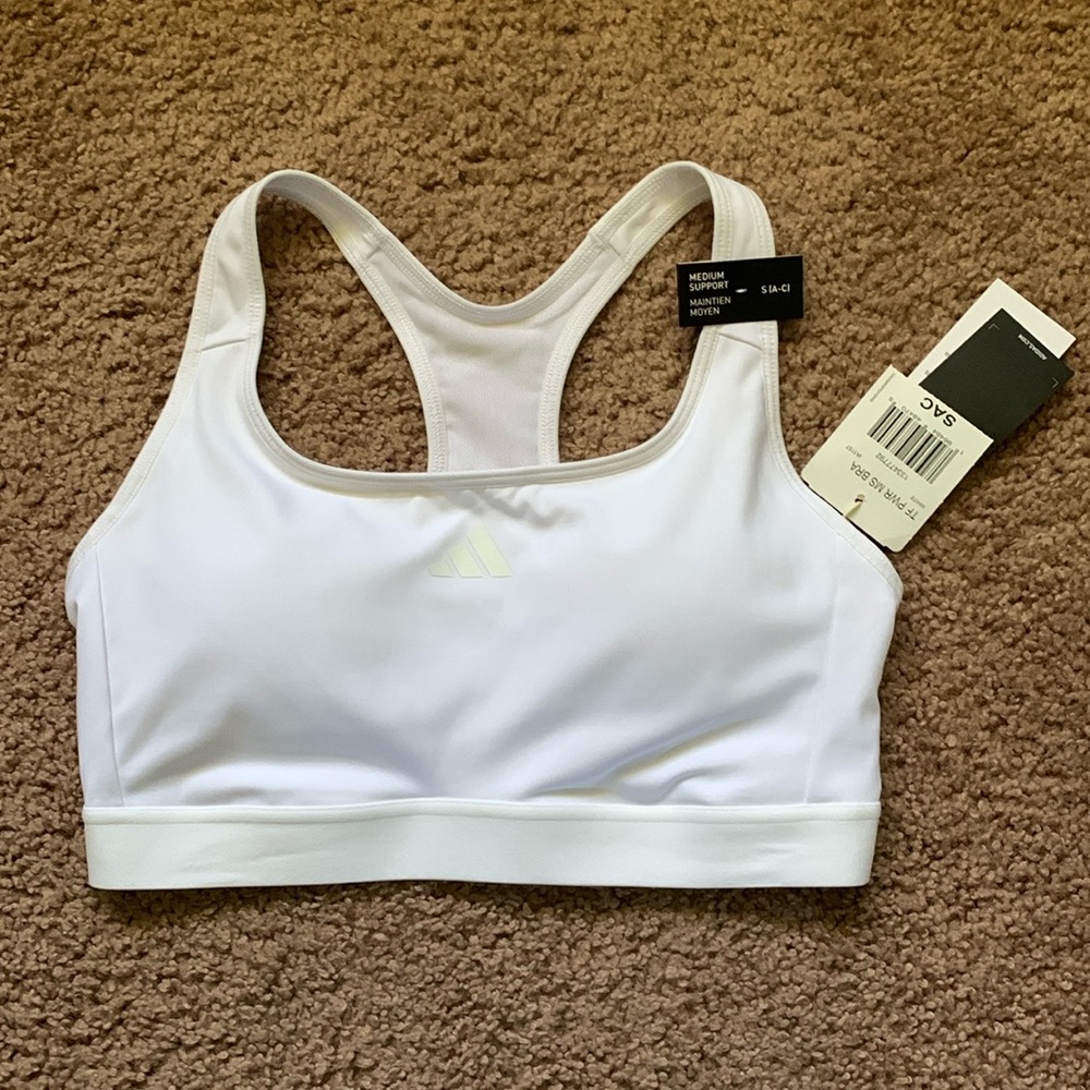 NWT- Jersey athletics white sports bra